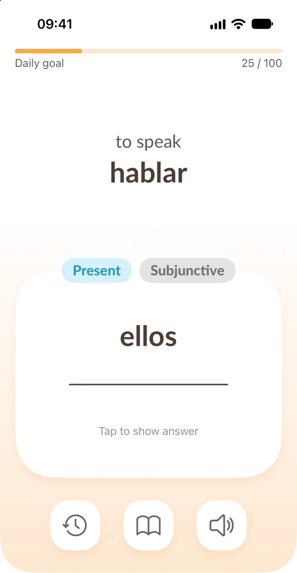ConjuGato verb practice asking for the ellos form of hablar